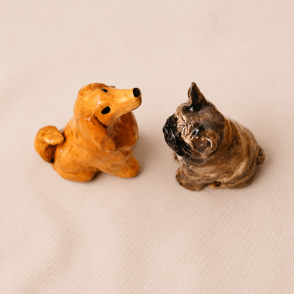 Custom Dog Ceramic Figurine, Personalized Pet Sculpture, Handmade Dog Pottery Miniature