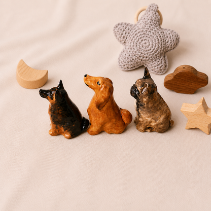 Custom Dog Ceramic Figurine, Personalized Pet Sculpture, Handmade Dog Pottery Miniature