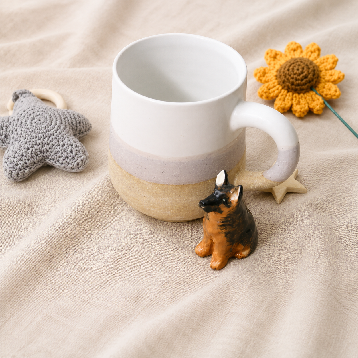 Custom Handmade Ceramic Pet Mug, Personalized Coffee Mug with Dog or Cat Figurine