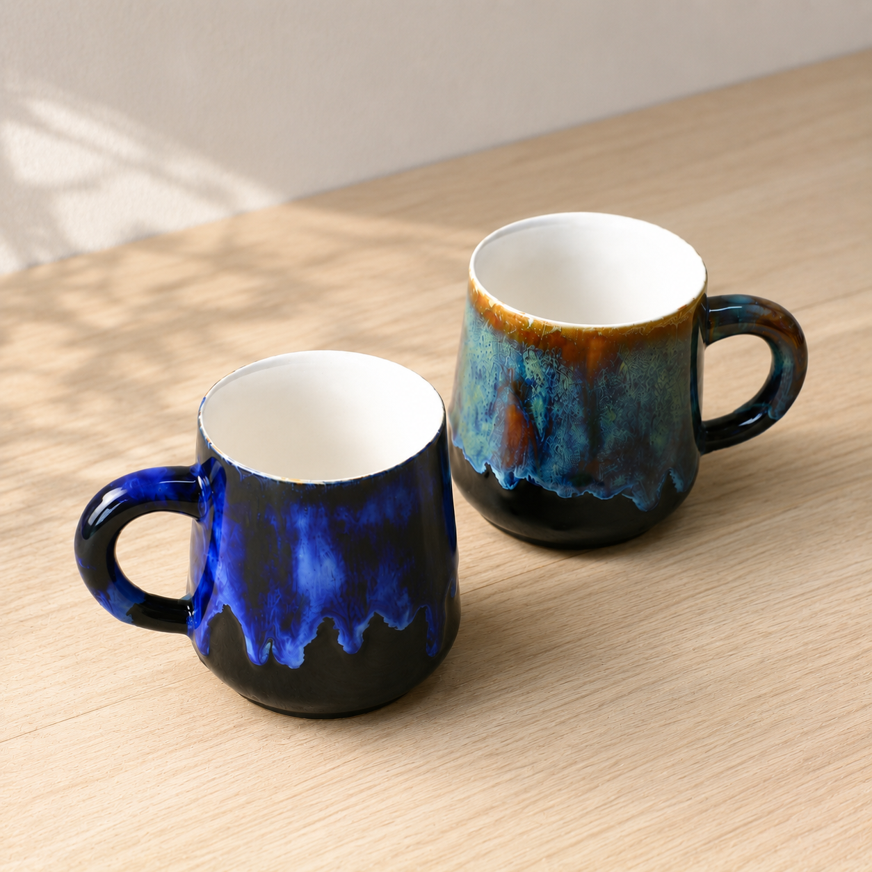 Handmade Artisan Personalized Ceramic Mug, Blue Pottery Coffee Cup