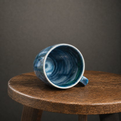 Ceramic Coffee Mug Handmade, Peacock Personalized Pottery Mug