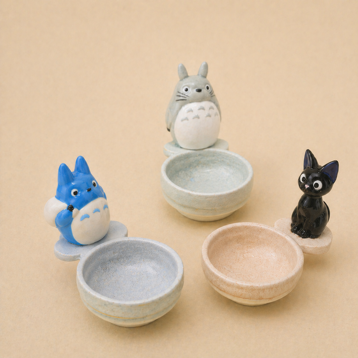 Handmade Totoro&Jiji Ceramic Candle Holder,  Candlestick Holder for Home Decor, Custom Housewarming Gifts