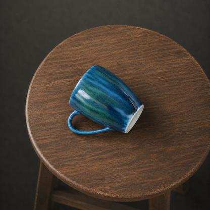 Ceramic Coffee Mug Handmade, Peacock Personalized Pottery Mug