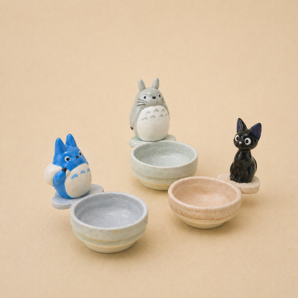 Handmade Totoro&Jiji Ceramic Candle Holder,  Candlestick Holder for Home Decor, Custom Housewarming Gifts