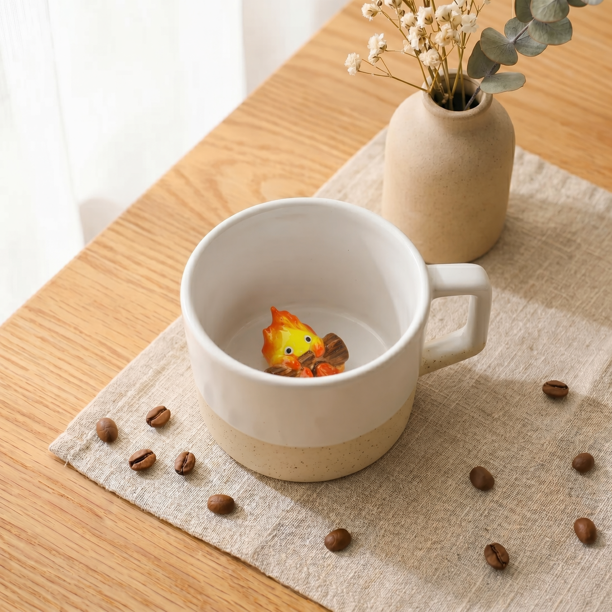 Handmade Calcifer Mug – Fiery Ghibli Magic for Tea & Coffee Lovers