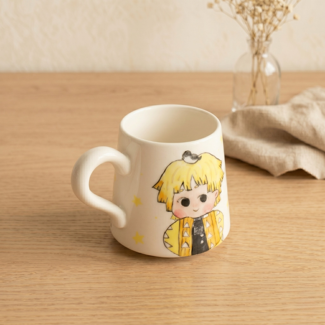 Demon-Slayer Agatsuma Zen'itsu Ceramic Mugs, Personalized Ceramic Cup for Anime Lovers