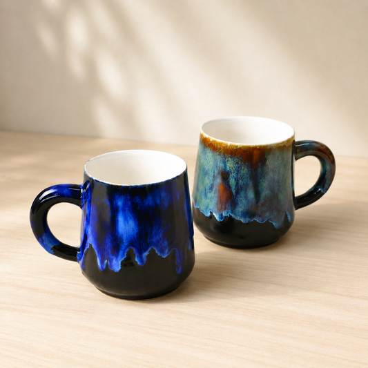 Handmade Artisan Personalized Ceramic Mug, Blue Pottery Coffee Cup