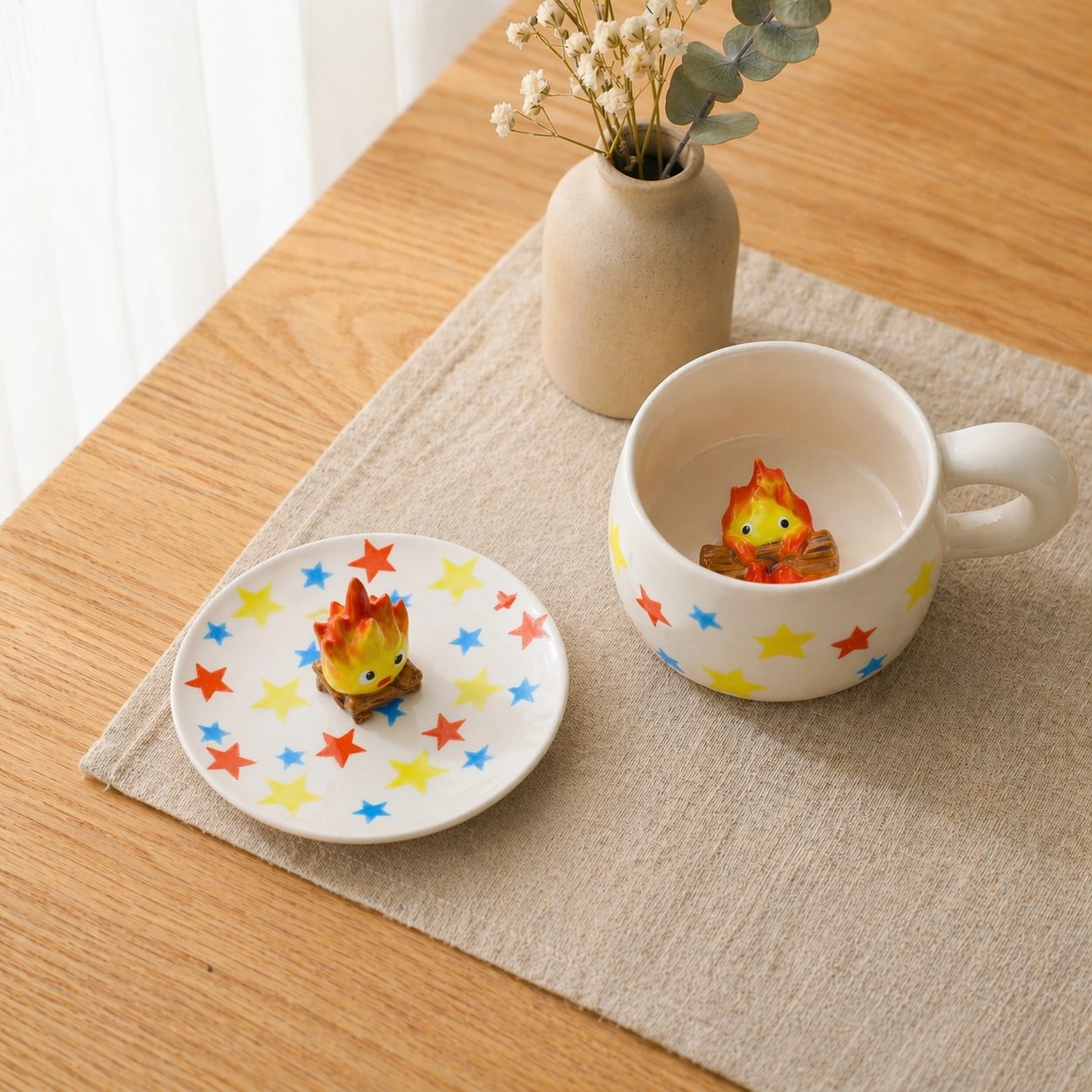 Handmade Calcifer Mug – Fiery Ghibli Magic for Tea & Coffee Lovers
