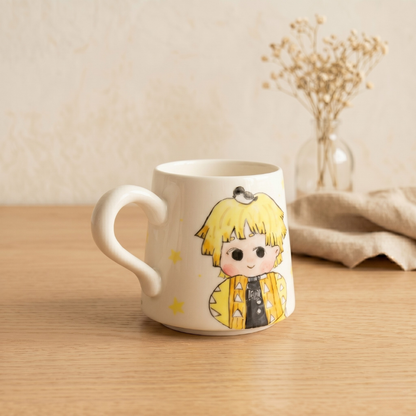 Demon-Slayer Agatsuma Zen'itsu Ceramic Mugs, Personalized Ceramic Cup for Anime Lovers