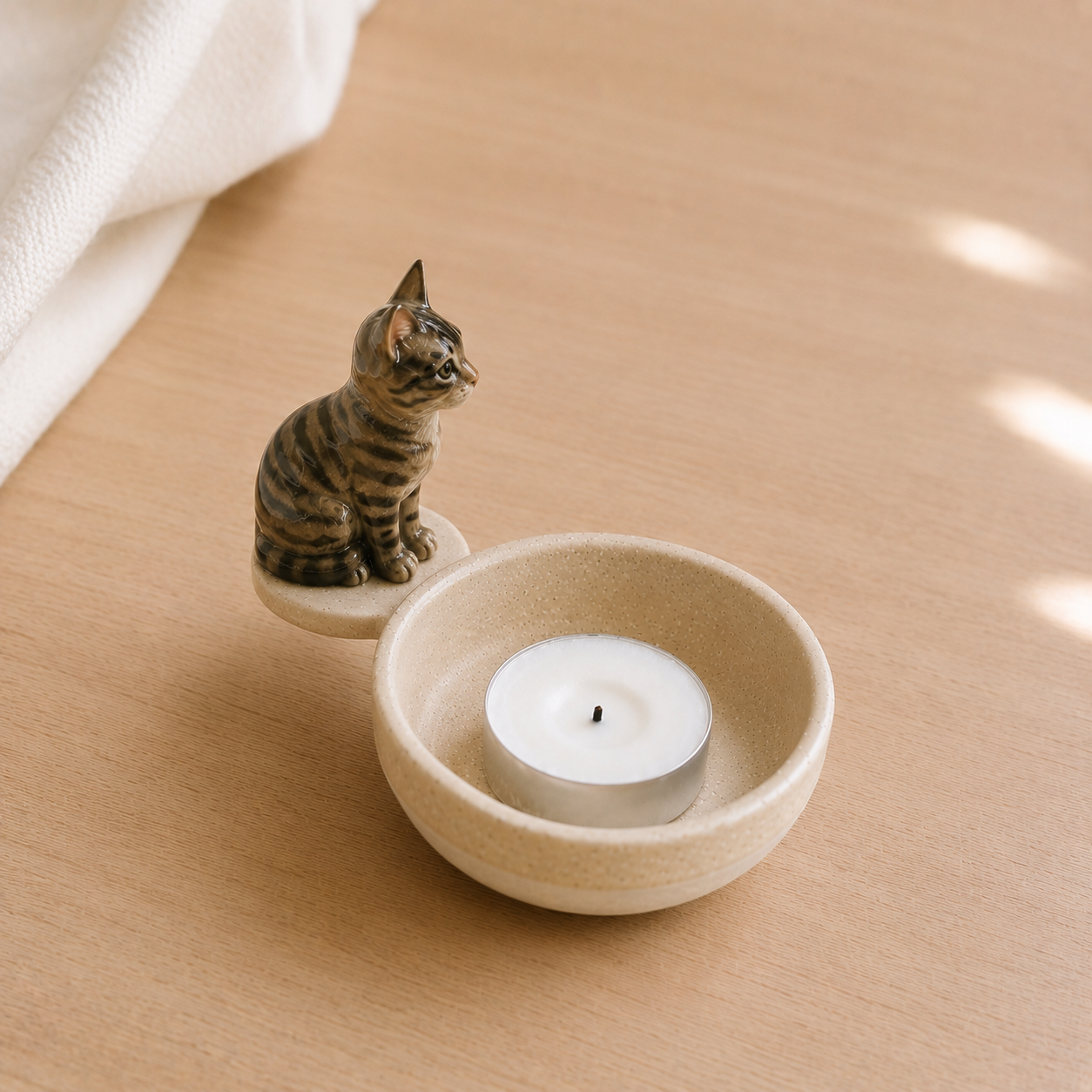 Custom Ceramic Pet Candle Holder, Dog or Cat Handmade Candlestick Holder