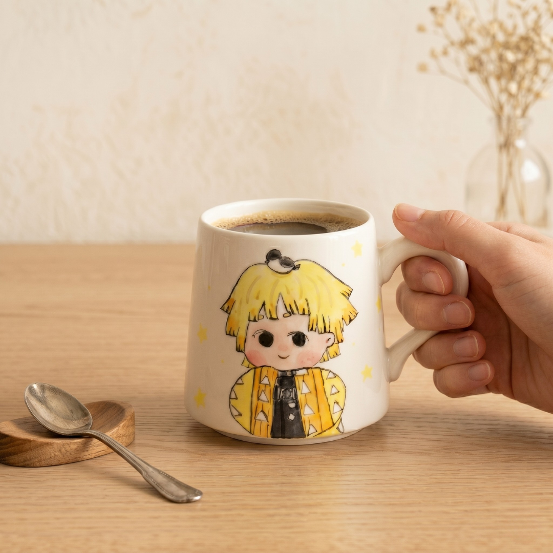 Demon-Slayer Agatsuma Zen'itsu Ceramic Mugs, Personalized Ceramic Cup for Anime Lovers