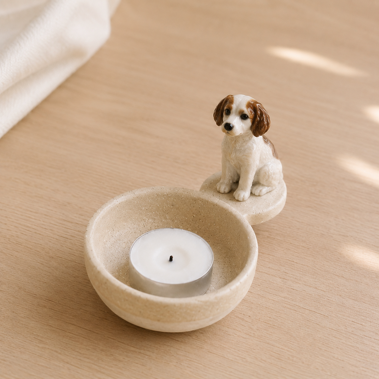 Custom Ceramic Pet Candle Holder, Dog or Cat Handmade Candlestick Holder