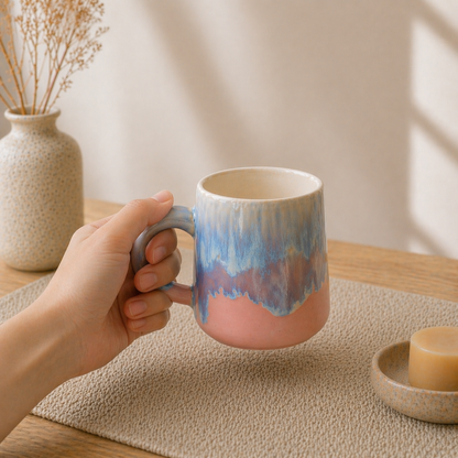 Handmade Ceramic Mug, Personalized Pottery Cup for Tea & Coffee Lovers
