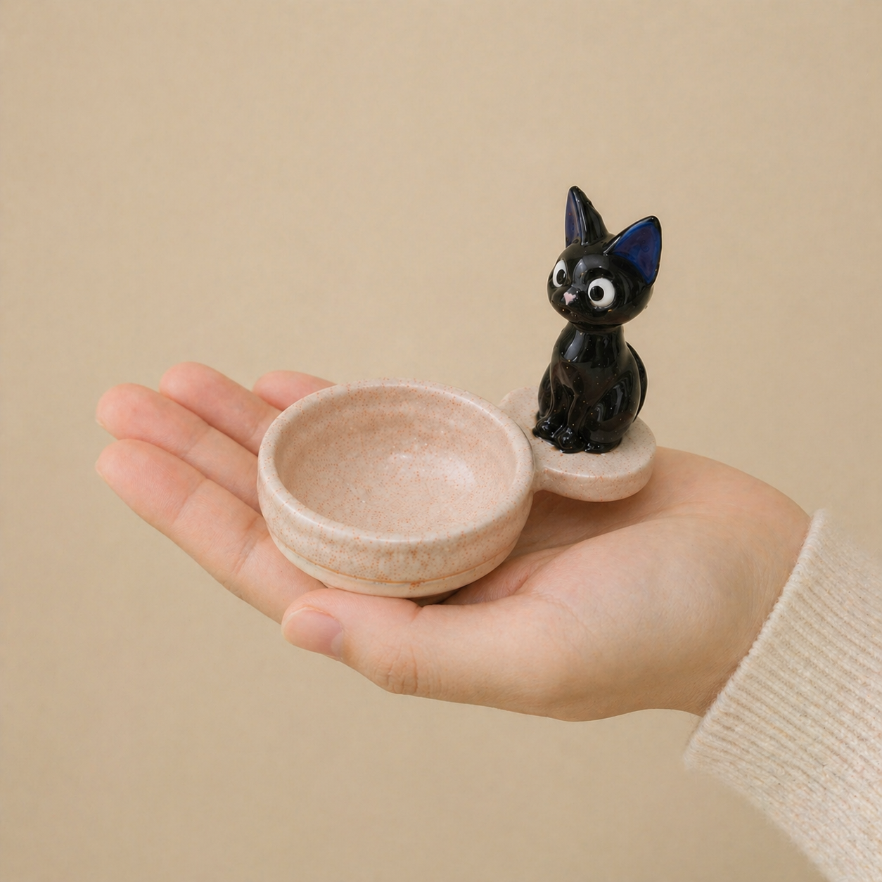 Handmade Totoro&Jiji Ceramic Candle Holder,  Candlestick Holder for Home Decor, Custom Housewarming Gifts