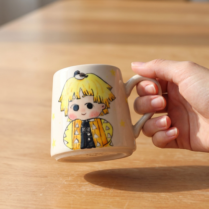 Demon-Slayer Agatsuma Zen'itsu Ceramic Mugs, Personalized Ceramic Cup for Anime Lovers