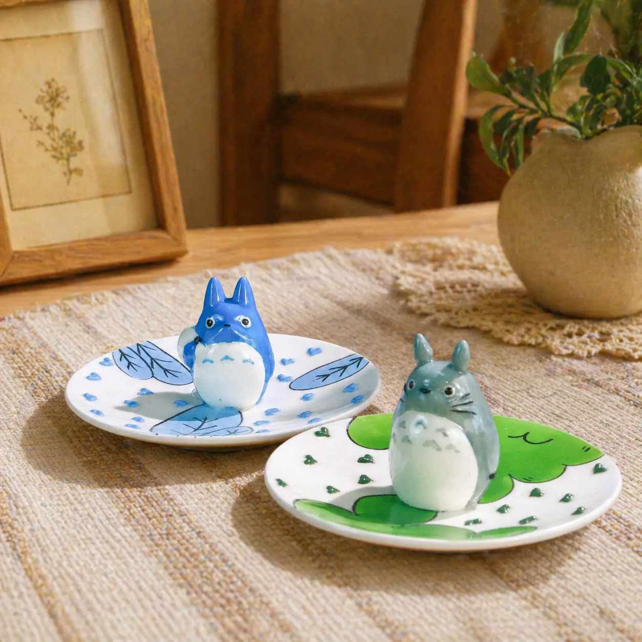 Kawaii Totoro Ceramic Ring Dish – Handmade Jewelry Tray & Gift for Ghibli Fans