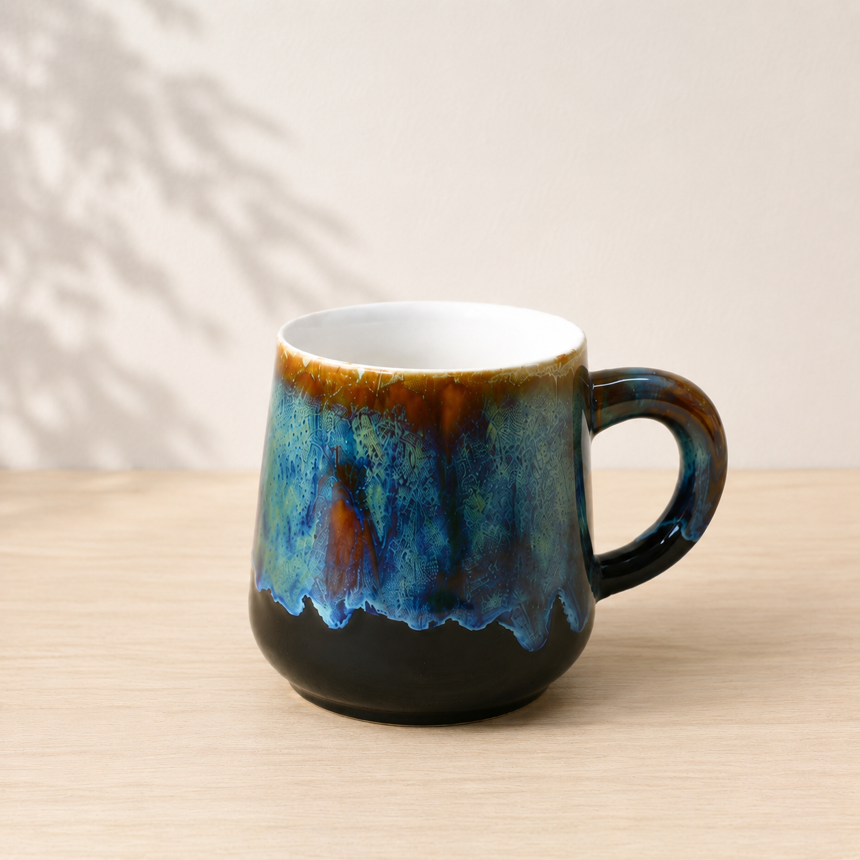 Handmade Artisan Personalized Ceramic Mug, Blue Pottery Coffee Cup