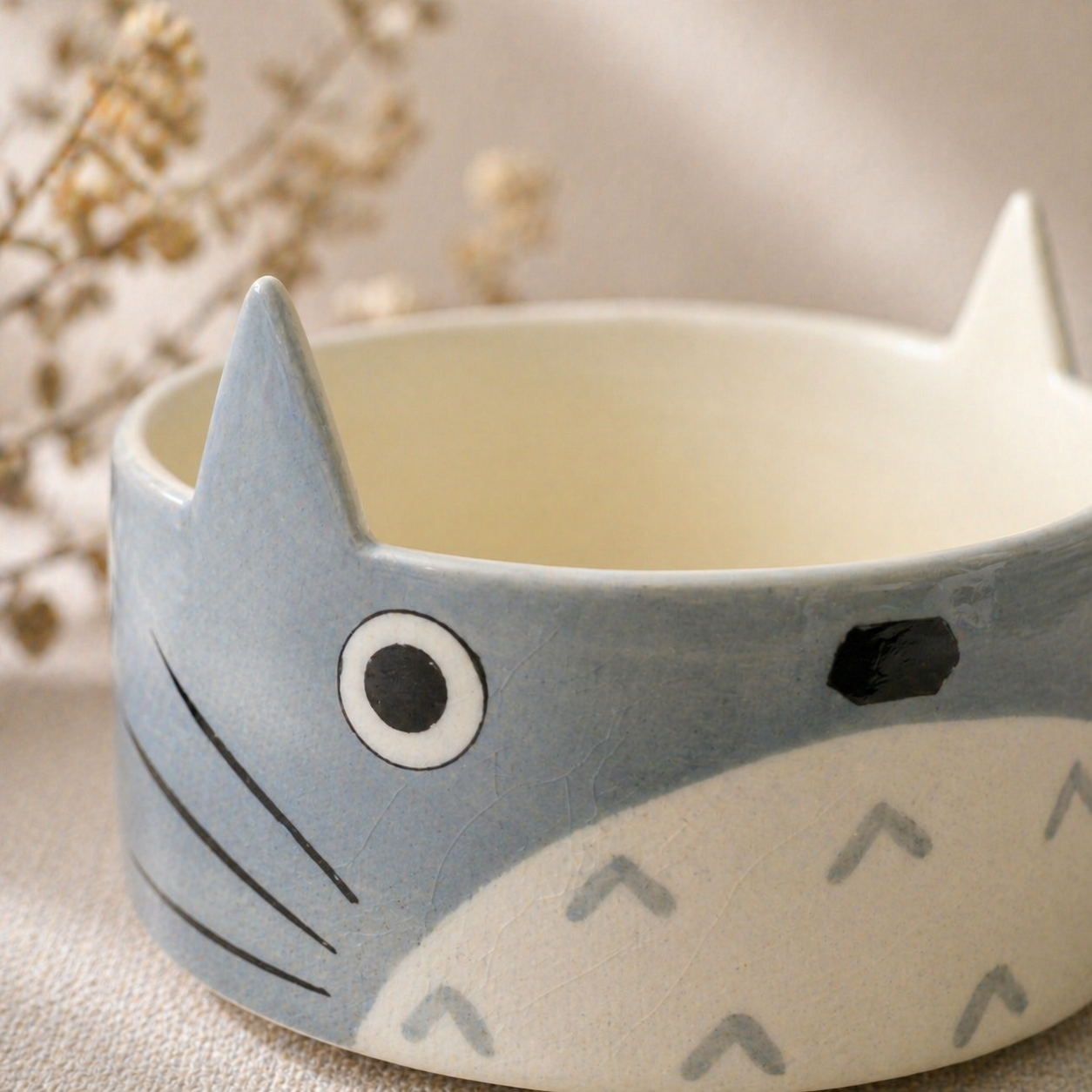 Handmade Custom Totoro Matcha Bowl Set– Personalized Ceramic Gift for Tea Lovers