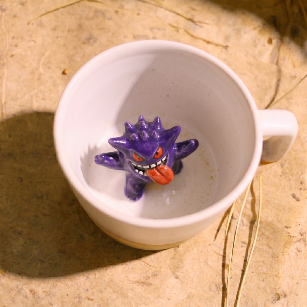 Handmade Pokémon-Inspired Ceramic Mug – Cute Anime Figurine Coffee Cup