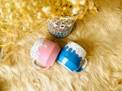 Handmade Ice Cream Mug – Dripping Glaze & Sprinkles Ceramic Cup