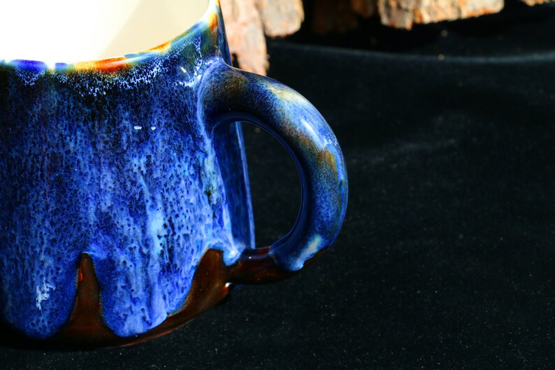 Ceramic Coffee Mug Handmade, Quiet Blue Personalized Pottery Mug