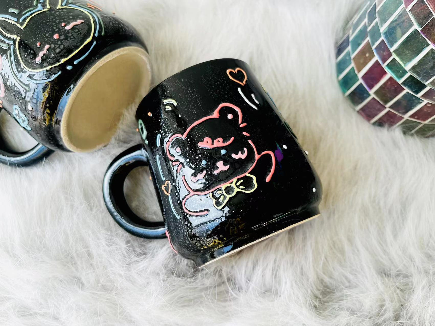 Cute Handpainted Cartoon Animal Ceramic Mugs, Personalized Ceramic Cup for Coffee Lovers