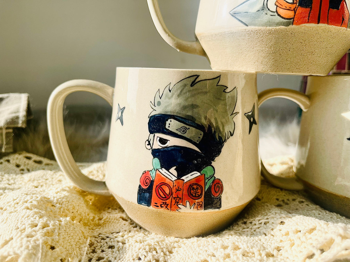 Naruto Handpainted Ceramic Coffee Mugs, Personalized Anime-Inspired Cup for Gifts