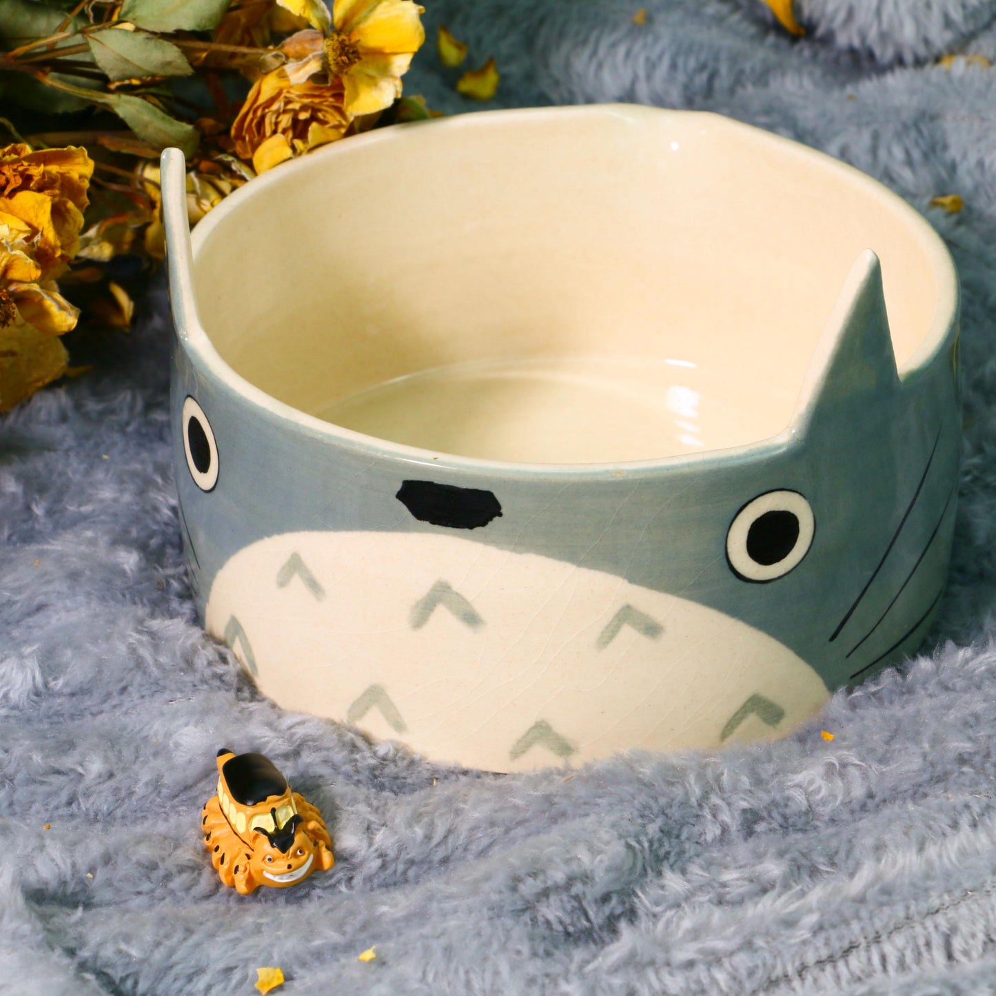 Handmade Custom Totoro Matcha Bowl Set– Personalized Ceramic Gift for Tea Lovers