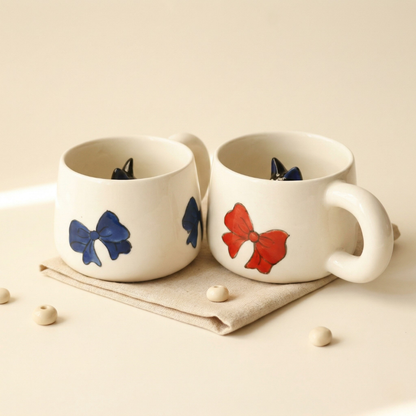 Jiji Handmade Anime Ceramic Coffee Mug, Character Inside Mug for Gifts