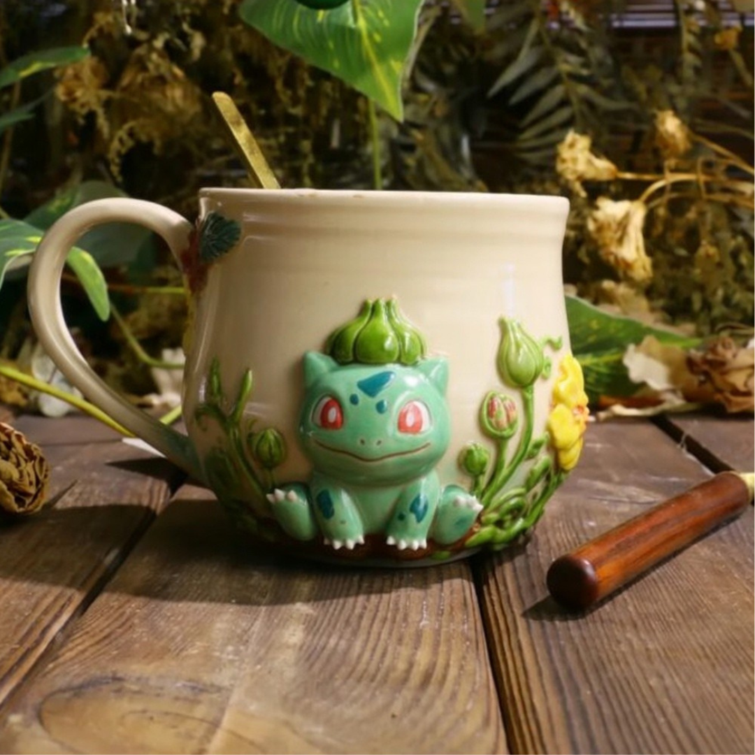 Custom Pokémon Ceramic Mug – Handmade 3D Relief Anime Cup for Gifts