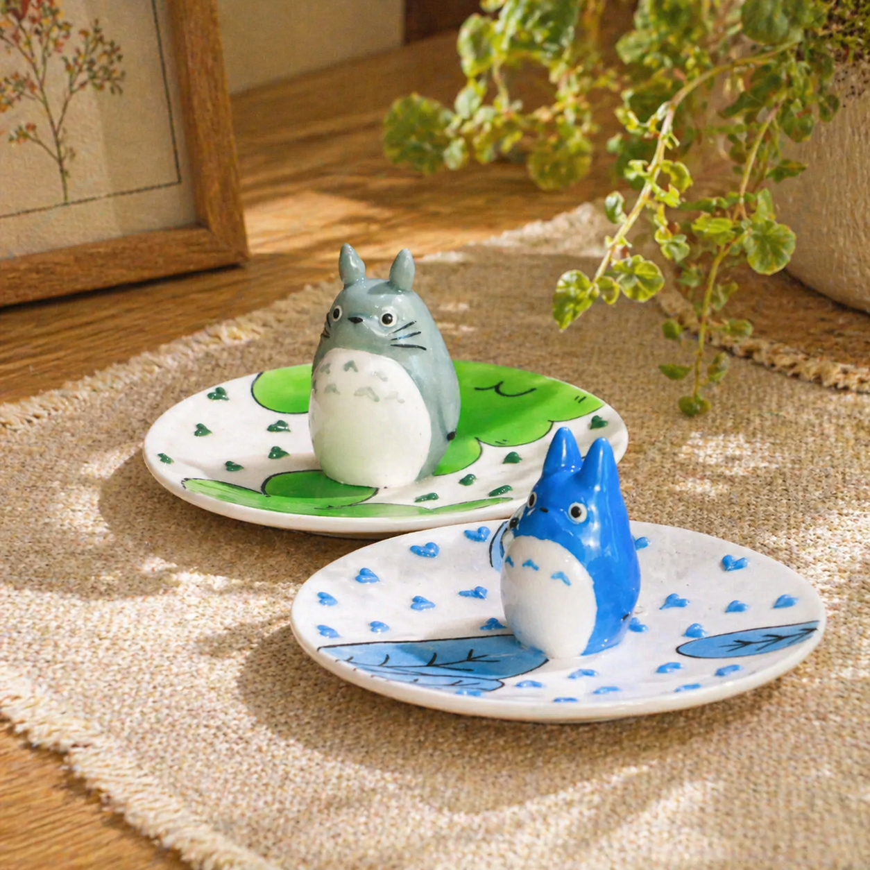 Kawaii Totoro Ceramic Ring Dish – Handmade Jewelry Tray & Gift for Ghibli Fans