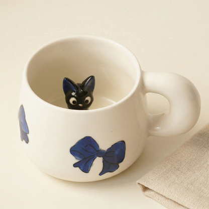 Jiji Handmade Anime Ceramic Coffee Mug, Character Inside Mug for Gifts