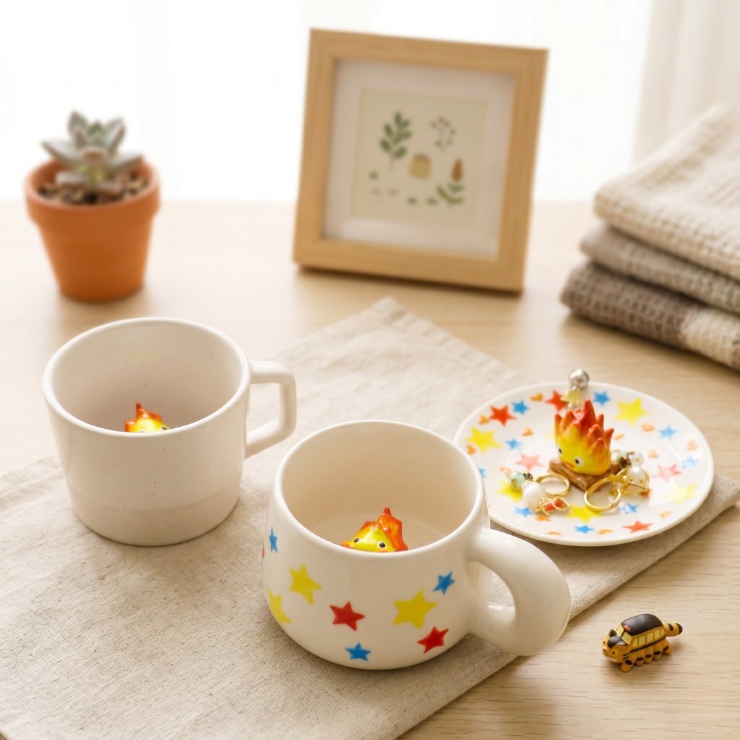 Handmade Calcifer Mug – Fiery Ghibli Magic for Tea & Coffee Lovers