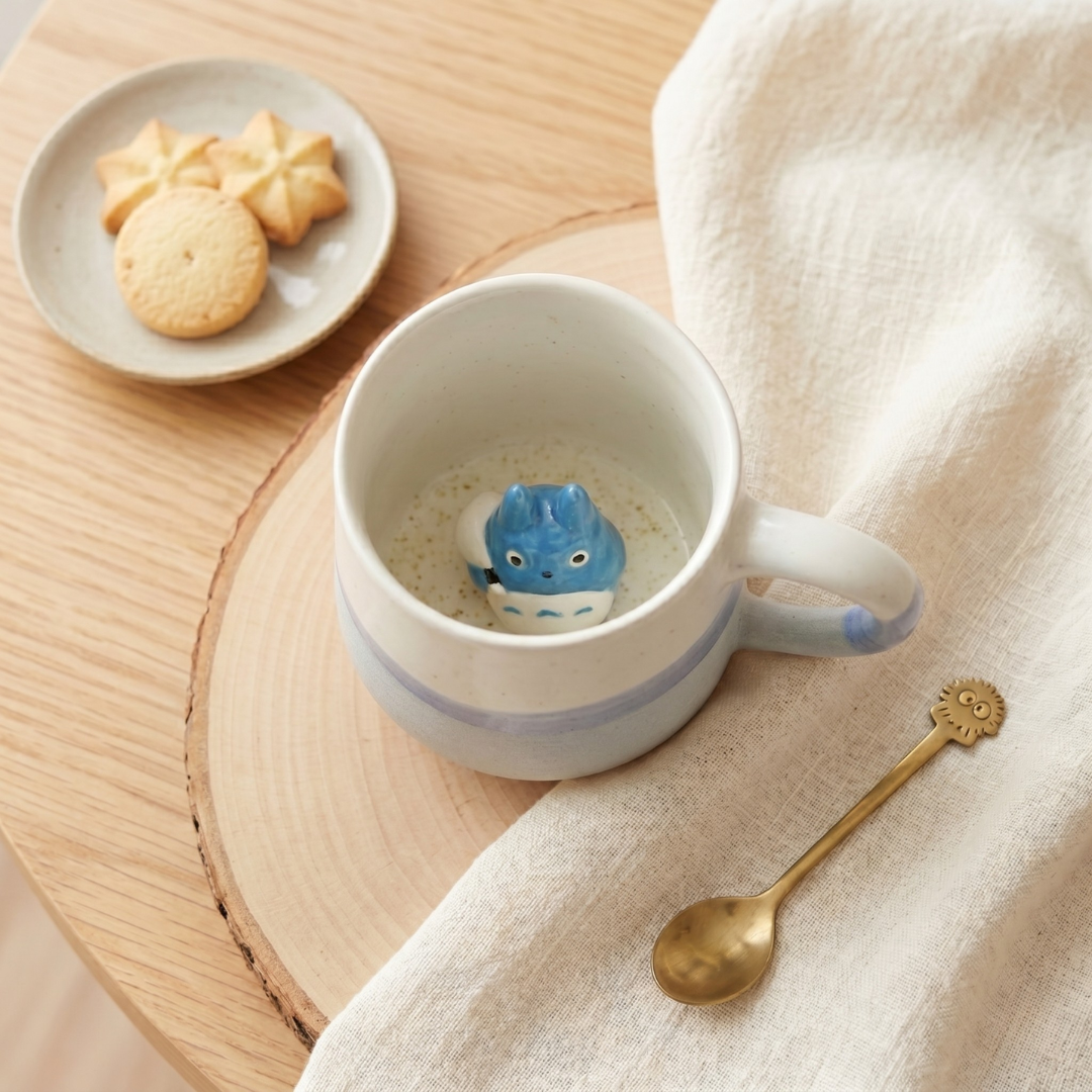Totoro Handgemachte Keramiktasse – Gemütliches Ghibli-Geschenk für Anime- und Teeliebhaber