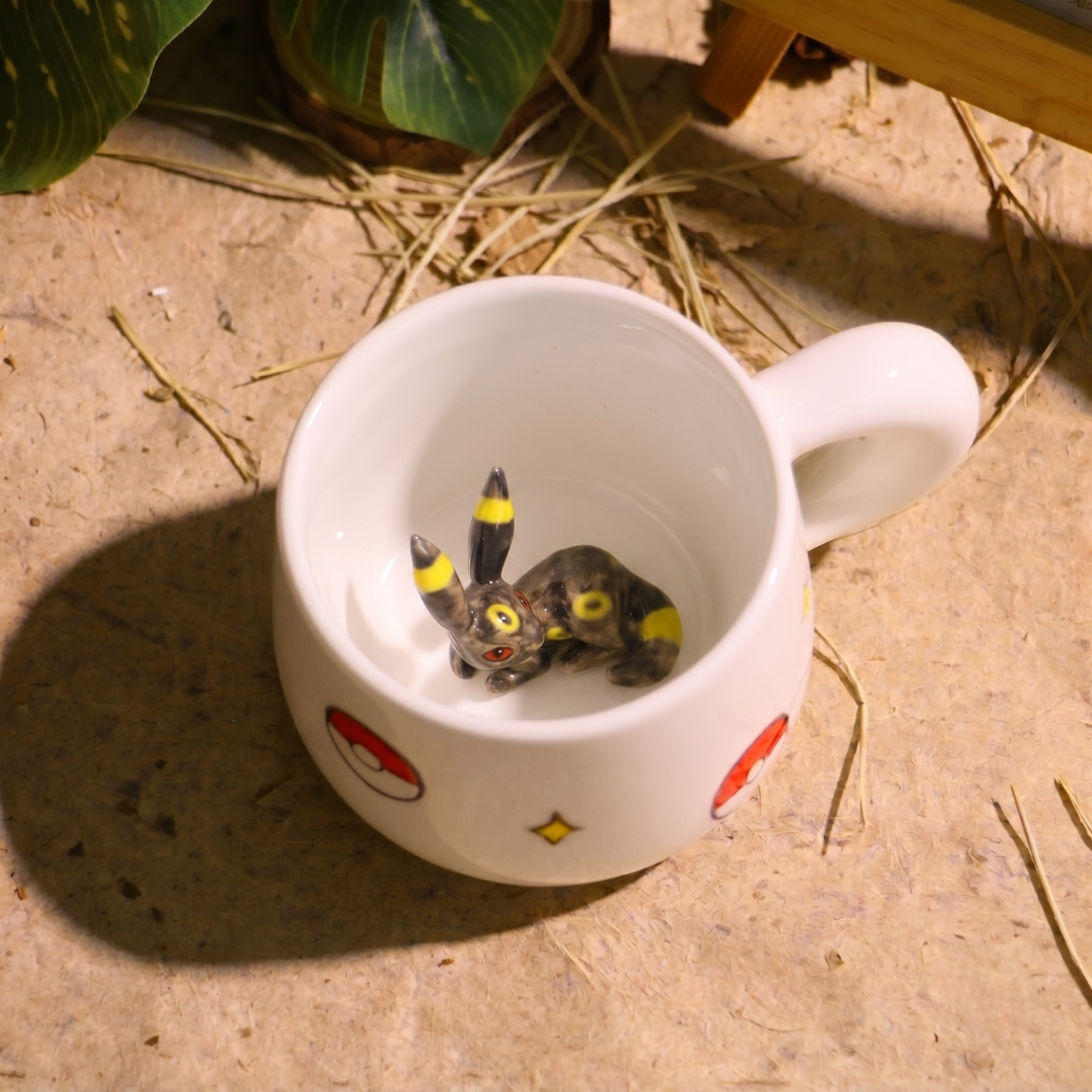 Custom Pokémon-Inspired Mug, Handmade Ceramic Coffee Cup with Surprise Character Inside