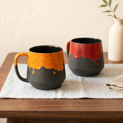 Handmade Drip Glaze Ceramic Coffe Mug – Bold & Artistic Coffee Cup for Daily Use
