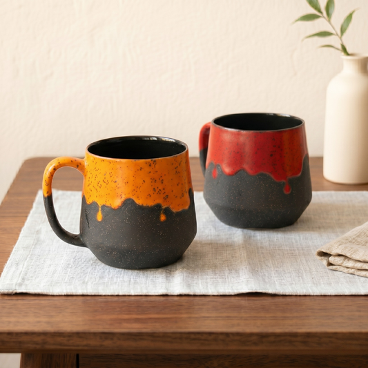 Handmade Drip Glaze Ceramic Coffe Mug – Bold & Artistic Coffee Cup for Daily Use