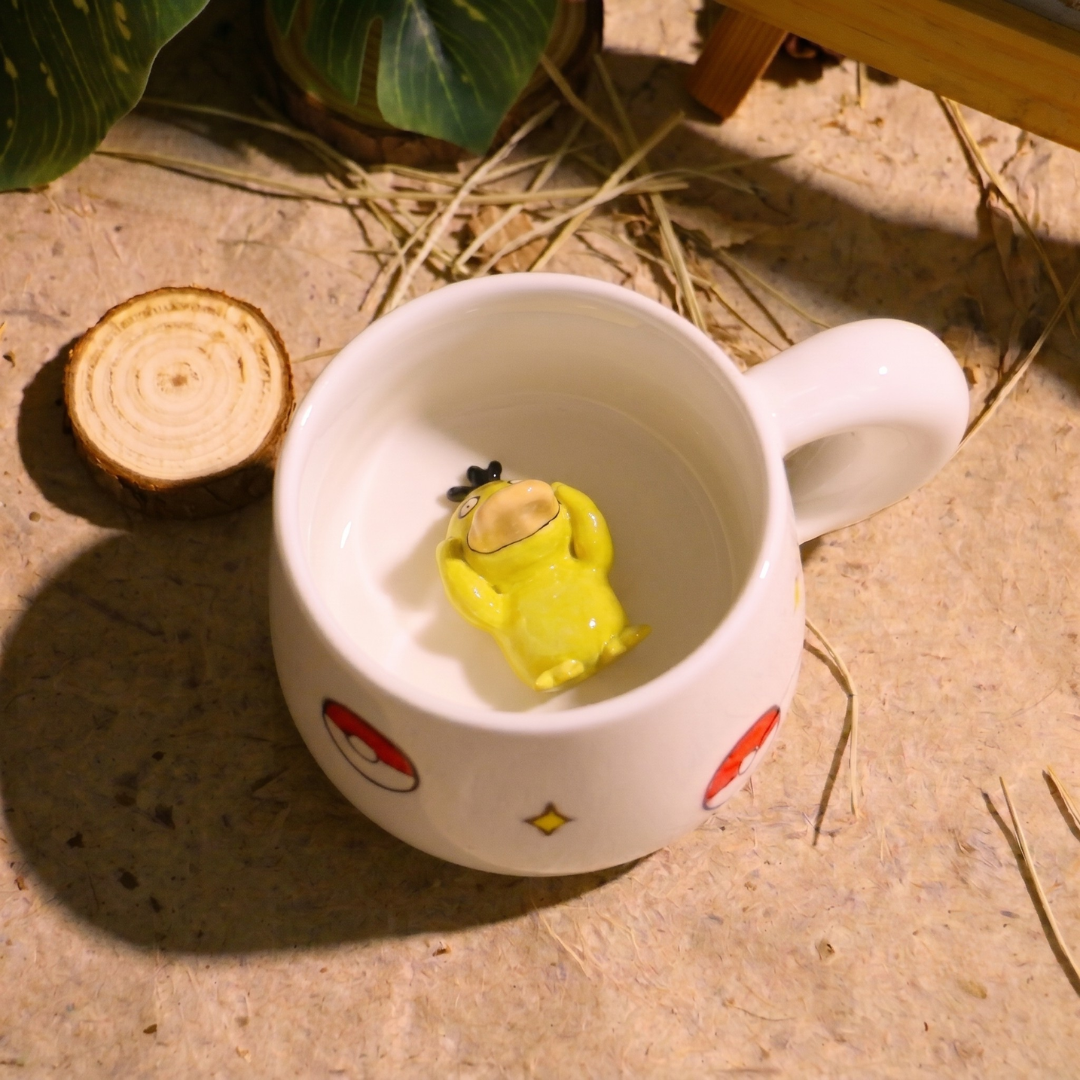 Custom Pokémon-Inspired Mug, Handmade Ceramic Coffee Cup with Surprise Character Inside