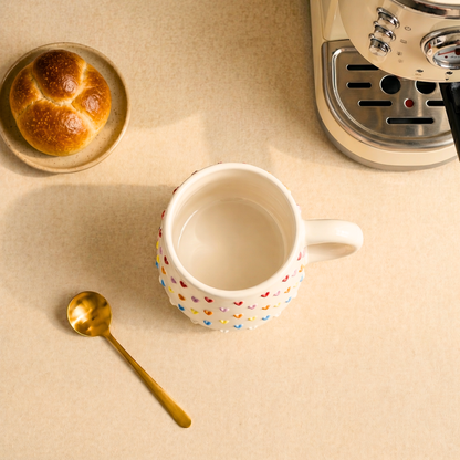 Cute Handmade 3D Heart Mug – Personalized Ceramic Coffee Cup for Coffee Lovers