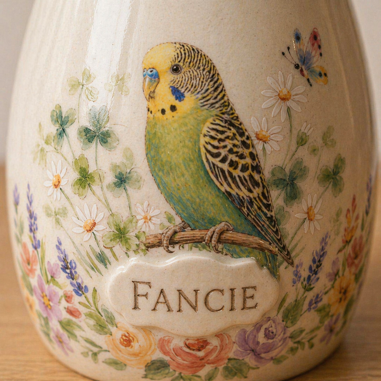 Custom Pet Portrait Ceramic Memorial Urn – Handmade Pet Ashes Keepsake