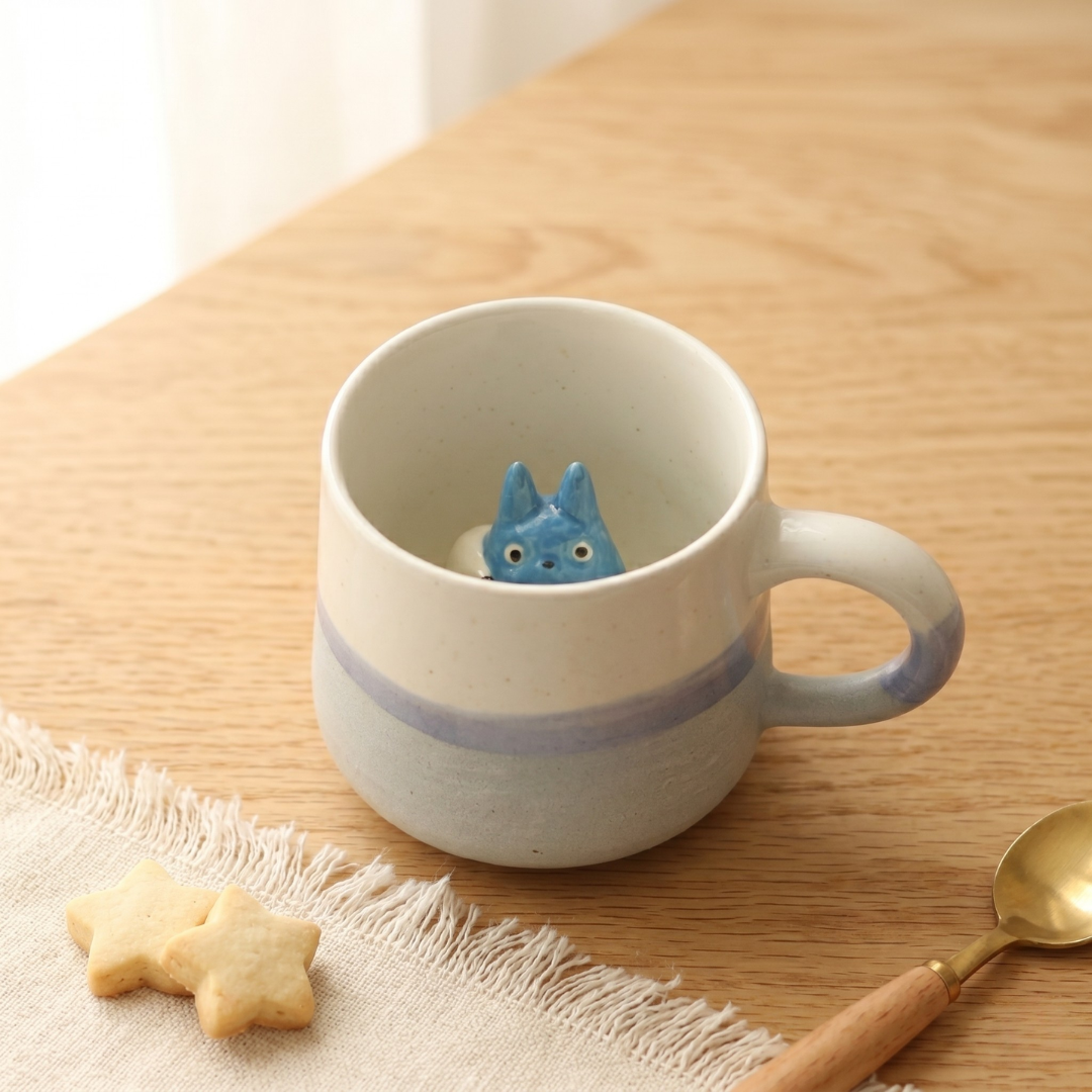 Totoro Handgemachte Keramiktasse – Gemütliches Ghibli-Geschenk für Anime- und Teeliebhaber