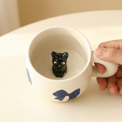 Jiji Handmade Anime Ceramic Coffee Mug, Character Inside Mug for Gifts