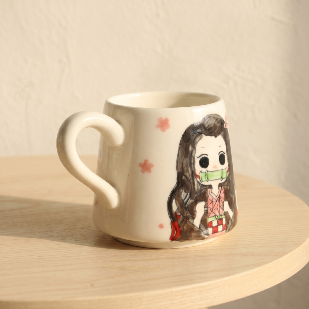 Demon-Slayer Nezuko Ceramic Mugs, Personalized Ceramic Cup for Anime Lovers