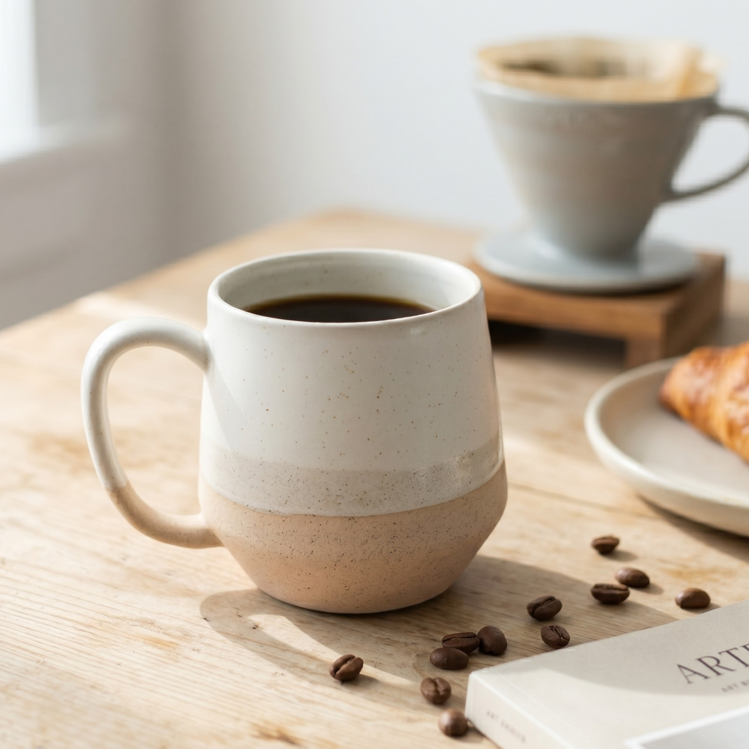 Custom Name/Logo Coffee Mug, 16 Fluid Ounces Retro Handmade Ceramic Mugs