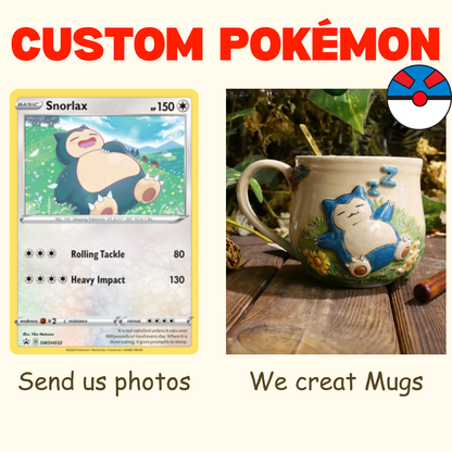Custom Pokémon Ceramic Mug – Handmade 3D Relief Anime Cup for Gifts
