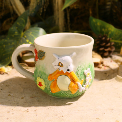 Custom Pokémon Ceramic Mug – Handmade 3D Relief Anime Cup for Gifts