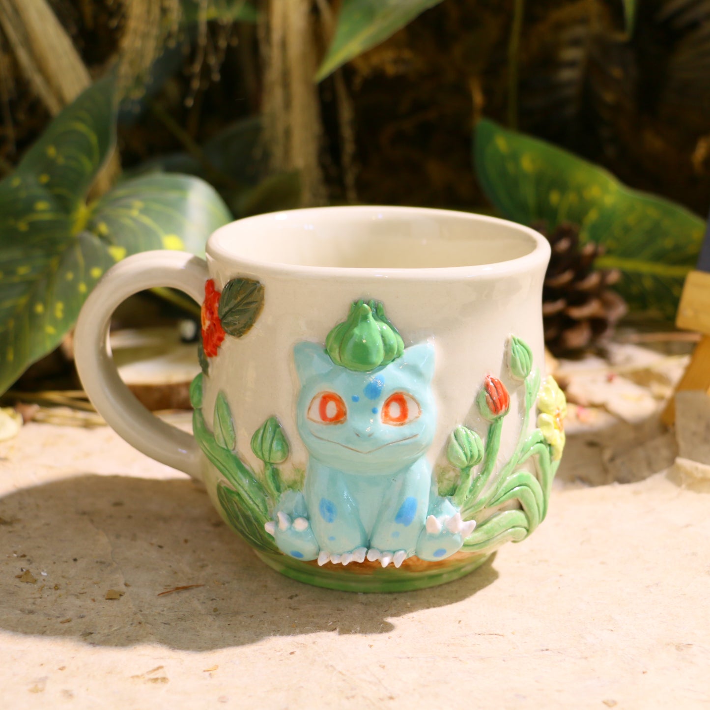 Custom Pokémon Ceramic Mug – Handmade 3D Relief Anime Cup for Gifts