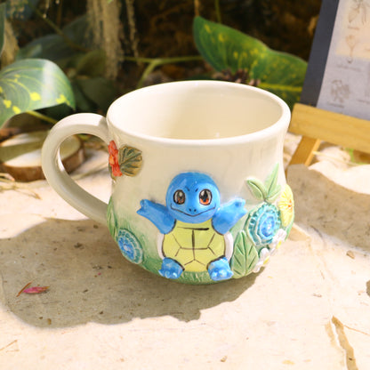 Custom Pokémon Ceramic Mug – Handmade 3D Relief Anime Cup for Gifts