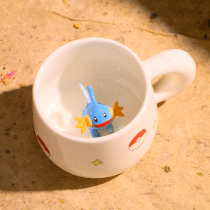 Custom Pokémon-Inspired Mug, Handmade Ceramic Coffee Cup with Surprise Character Inside
