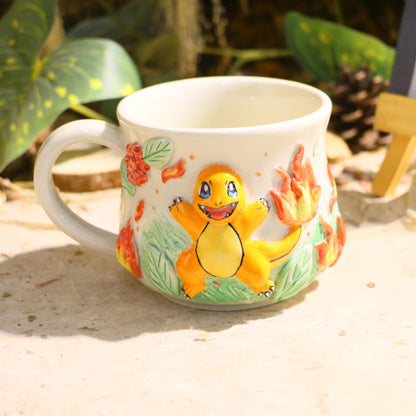 Custom Pokémon Ceramic Mug – Handmade 3D Relief Anime Cup for Gifts
